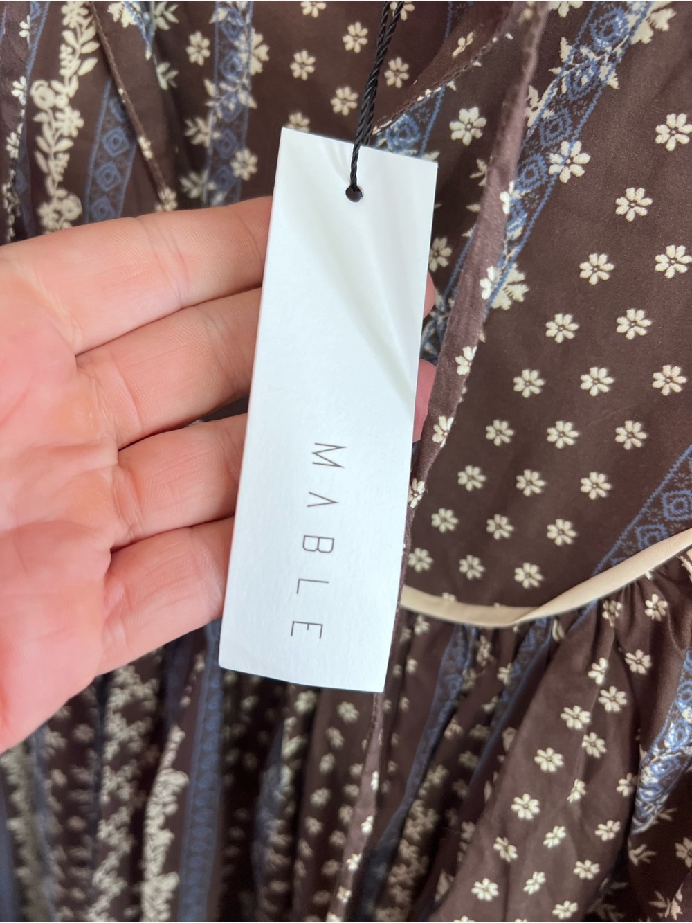 NWT MABEL Brown Patterned Prairie Dress, M - Picture 12 of 13